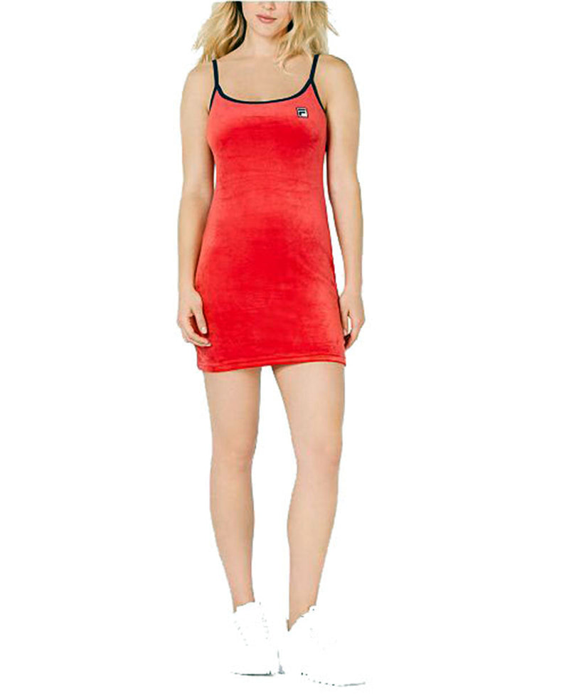 Fila Womens Dyln Velour Cami Dress Red Size M