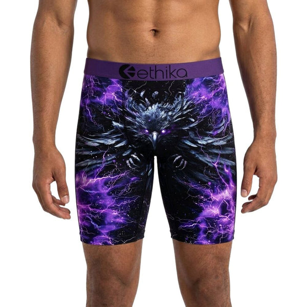 Ethika Flock Men's Boxers Black/Purple mfaaag2511-bkp