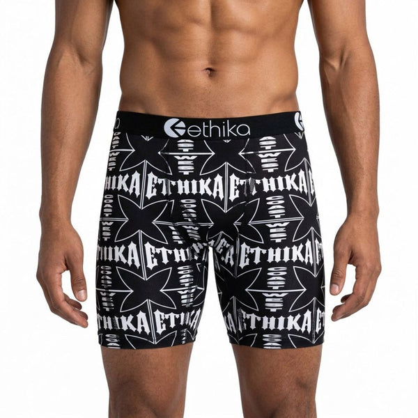 Ethika West Coast Men's Boxers White/Black mspaab2610-whb