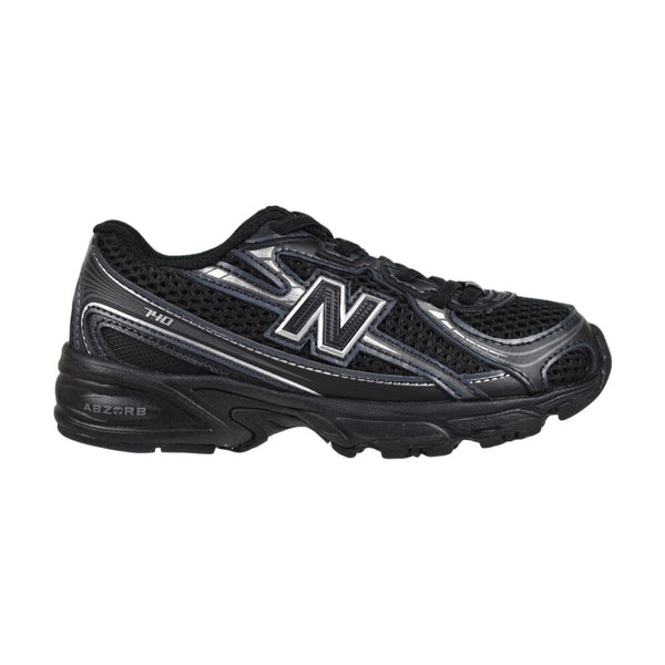 New Balance 740 Bungee Lace Little Kids' Shoes Black/Silver pz740-bm