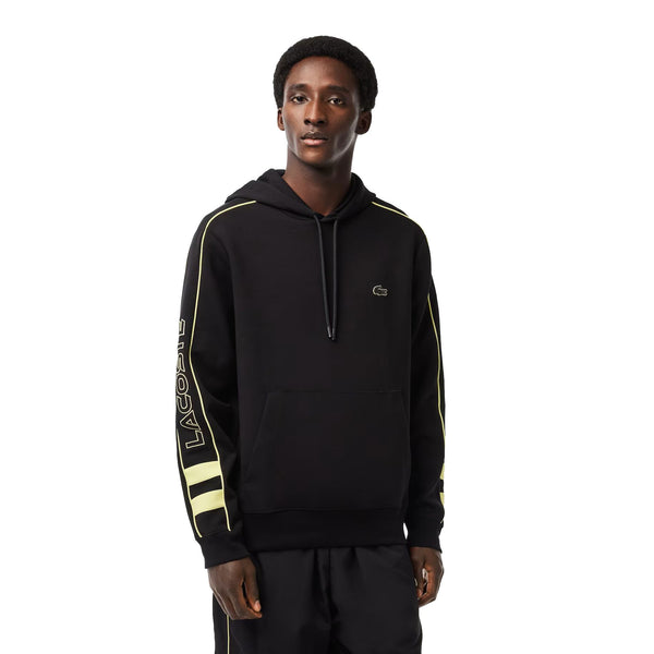 Lacoste Logo Men's Hoodie Jet Black-Flash Yellow