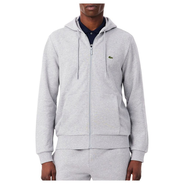 Lacoste Kangaroo Pocket Zip-Up Men's Hoodie Silver Chine sh9626-cca