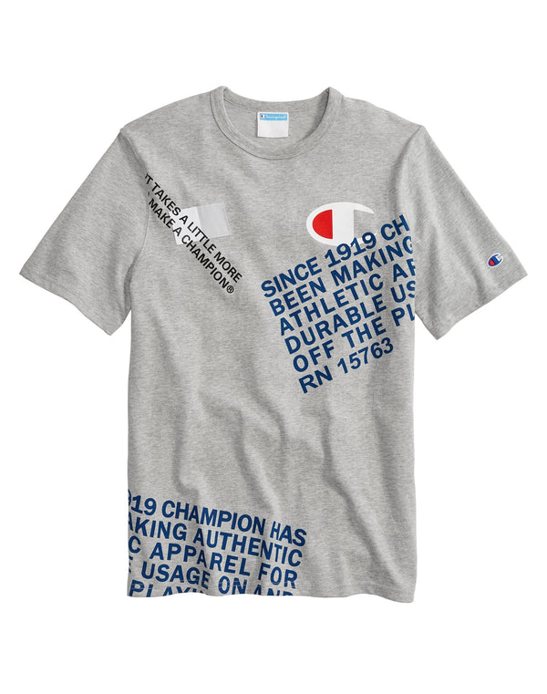 Champion Men's Heritage Graphic Tee Oxford Gray