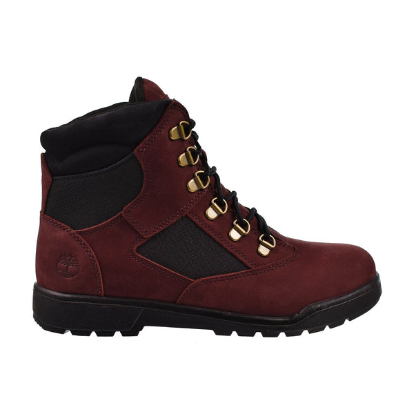 Timberland 6 inch (GS) Big Kids' Field Boots Burgundy Nubuck