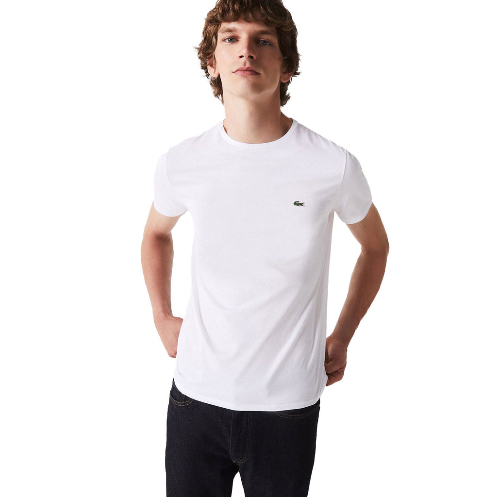 Lacoste Men's Crew Neck Pima Cotton Jersey T-shirt White