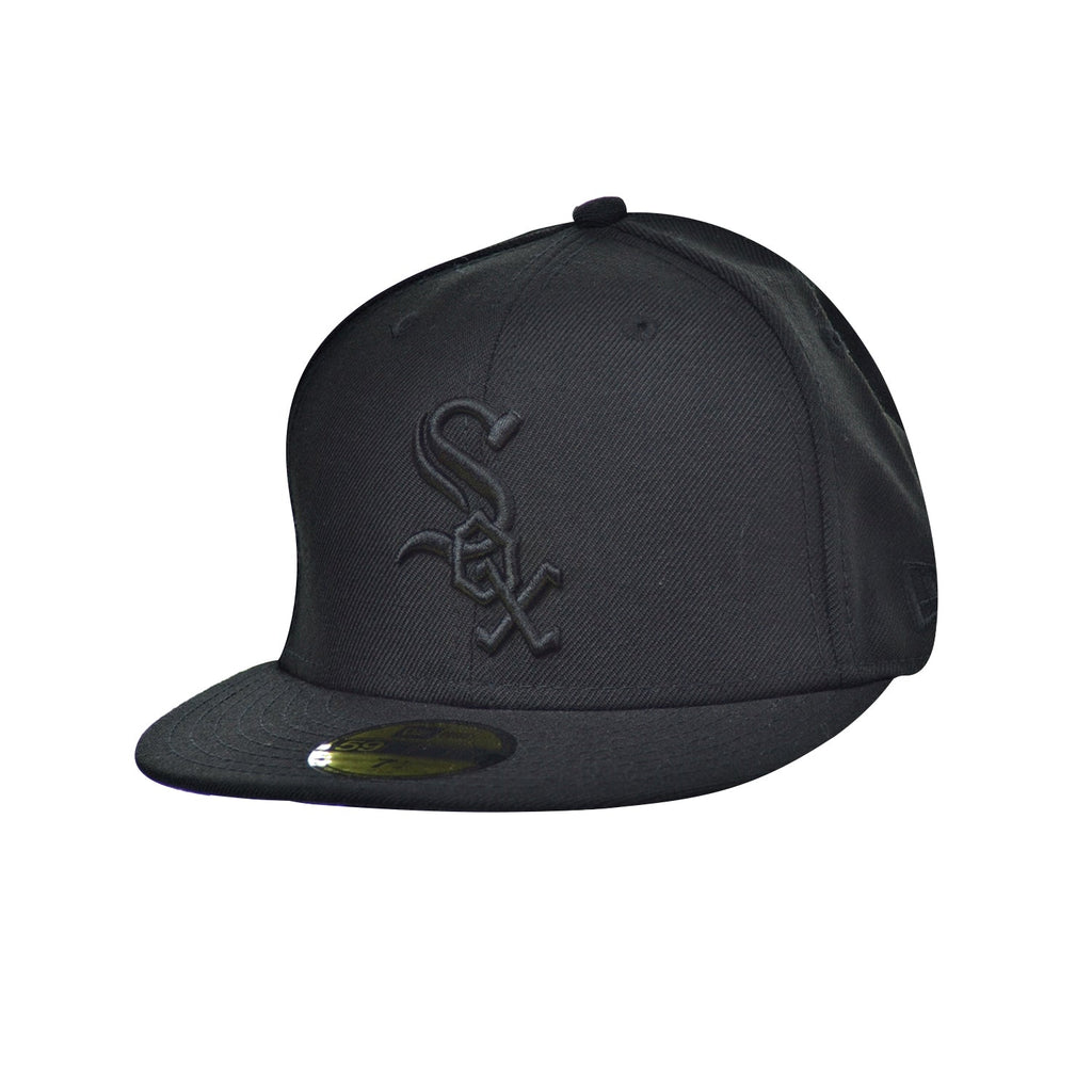 New Era Chicago Sox 59Fifty Men's Fitted Hat Cap Black-Black