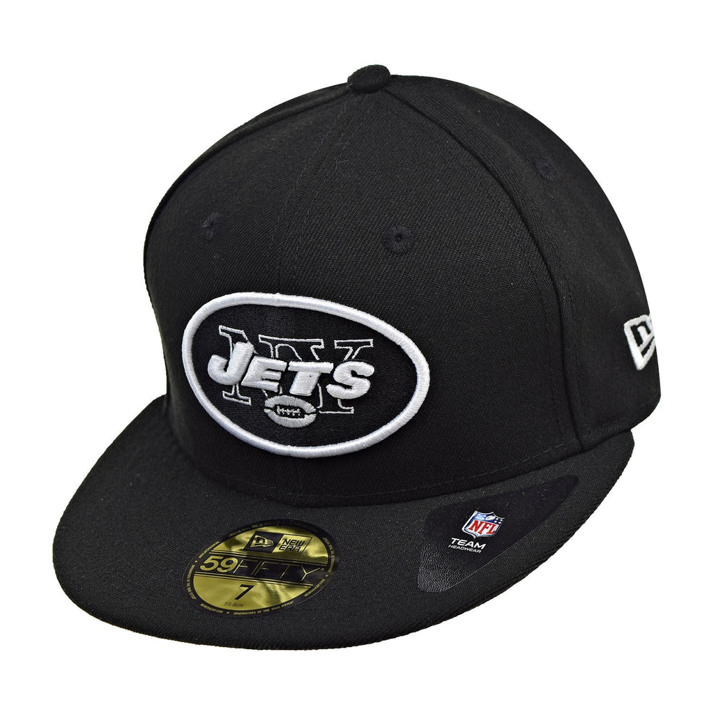 New Era New York Jets NFL 59Fifty Men's Fitted Hat Cap Black/White