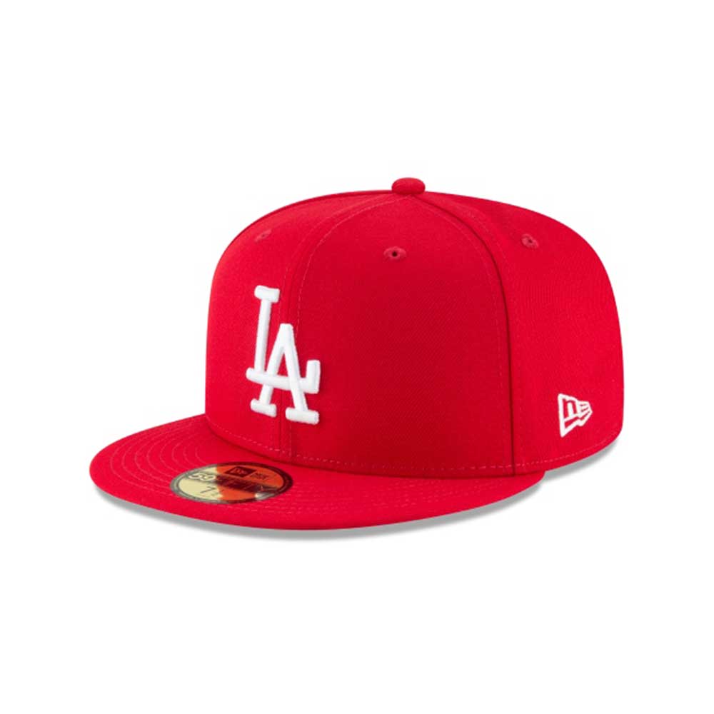 New Era 59Fifty Los Angeles Dodgers Scarlet Basic Men's Fitted Hat Red