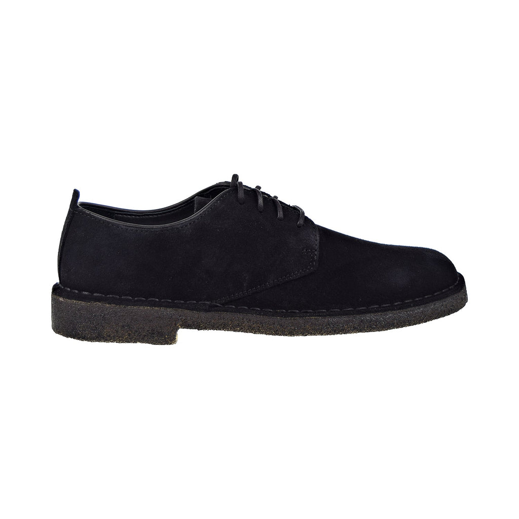 Clarks Desert London Mens Shoes Black Suede – Plaza NY