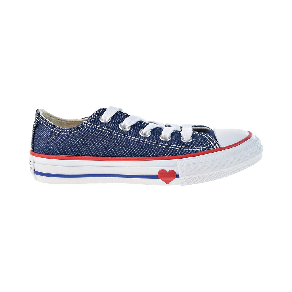Converse Chuck Taylor All Star Oxford Little Kids' Shoes Navy-Enamel Red
