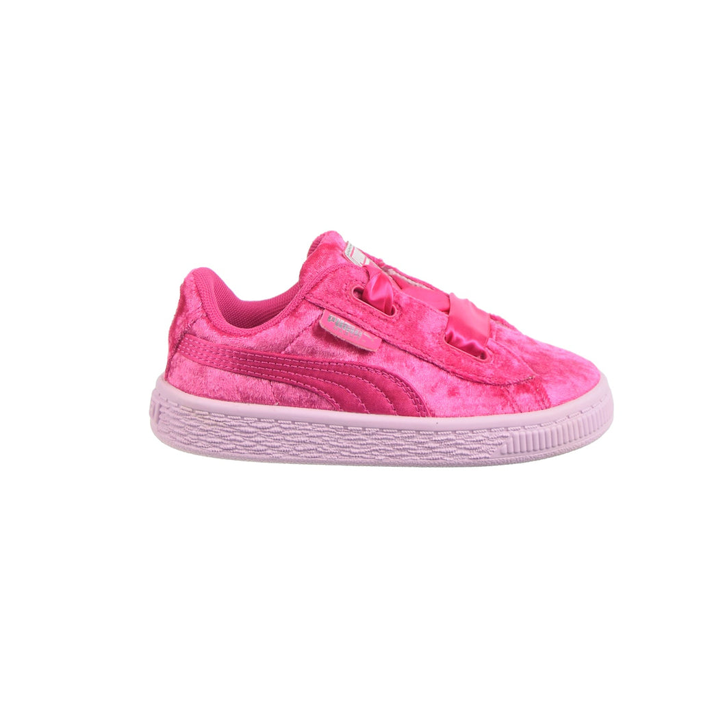 Puma Basket Heart Velour Toddlers' Shoes Beetroot Purple/Puma Silver