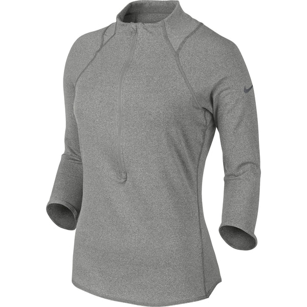 Nike Baseline Half-Zip Women's Tennis Top Dark Heather/Dark Grey