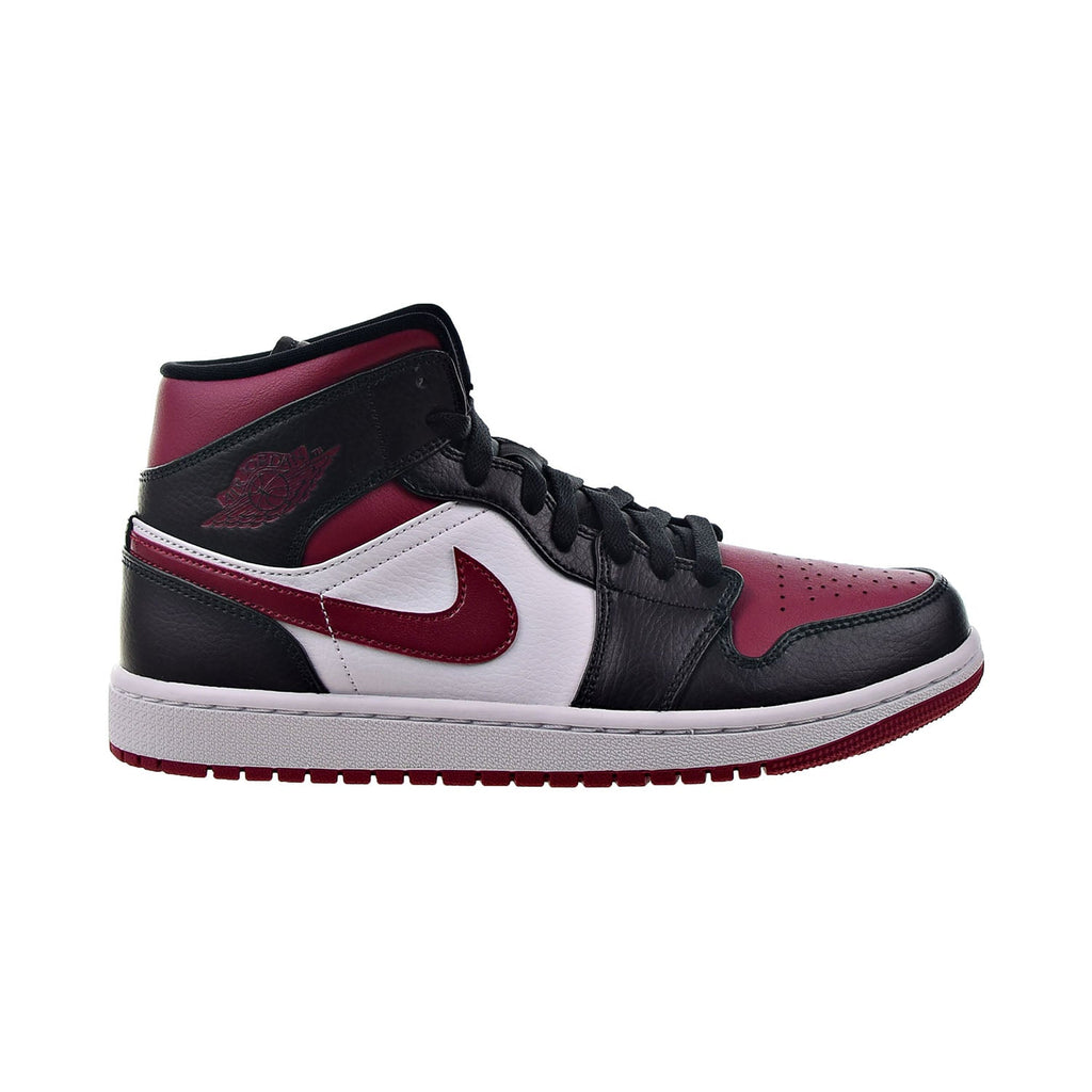Air Jordan 1 Mid Men's Shoes Black-Noble Red-White Noir