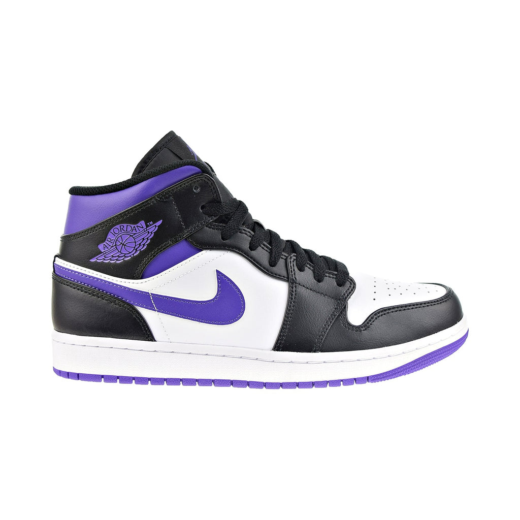 Air Jordan 1 Mid Men's Shoes Court Purple-Black-White