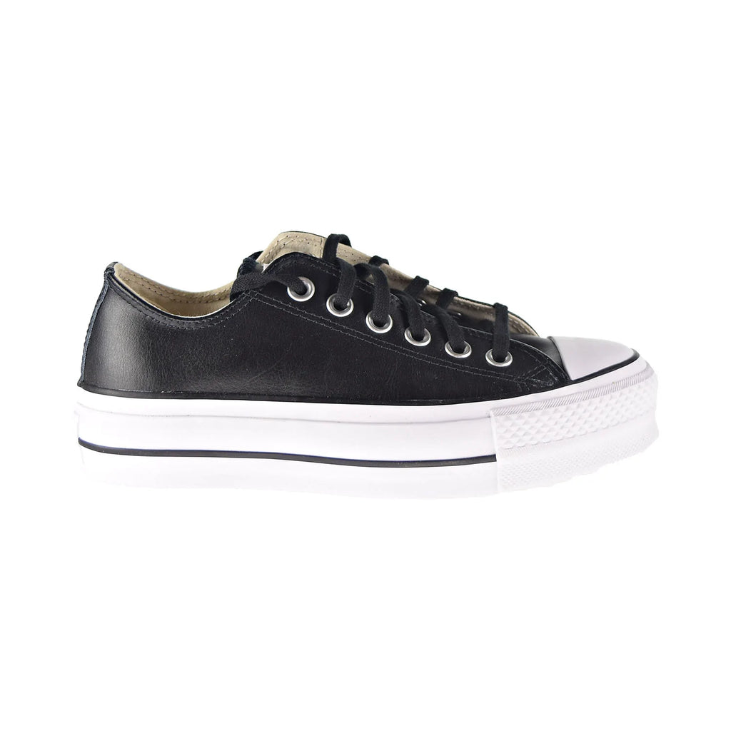 Converse Chuck Taylor All Star Platform Leather Low Top Women's Shoes Black