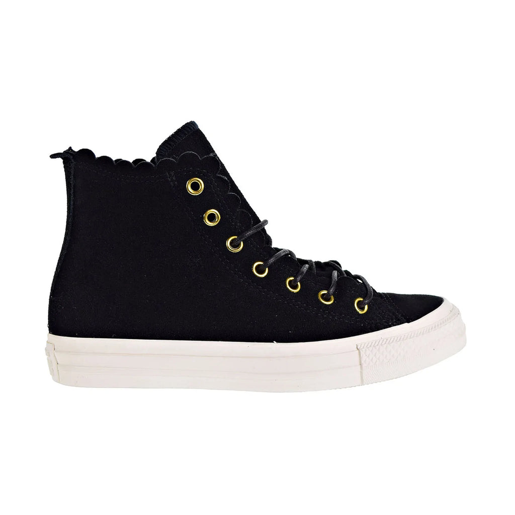 Converse Chuck Taylor All Star Hi Frilly Thrills Suede Women's Shoes Black/Gold