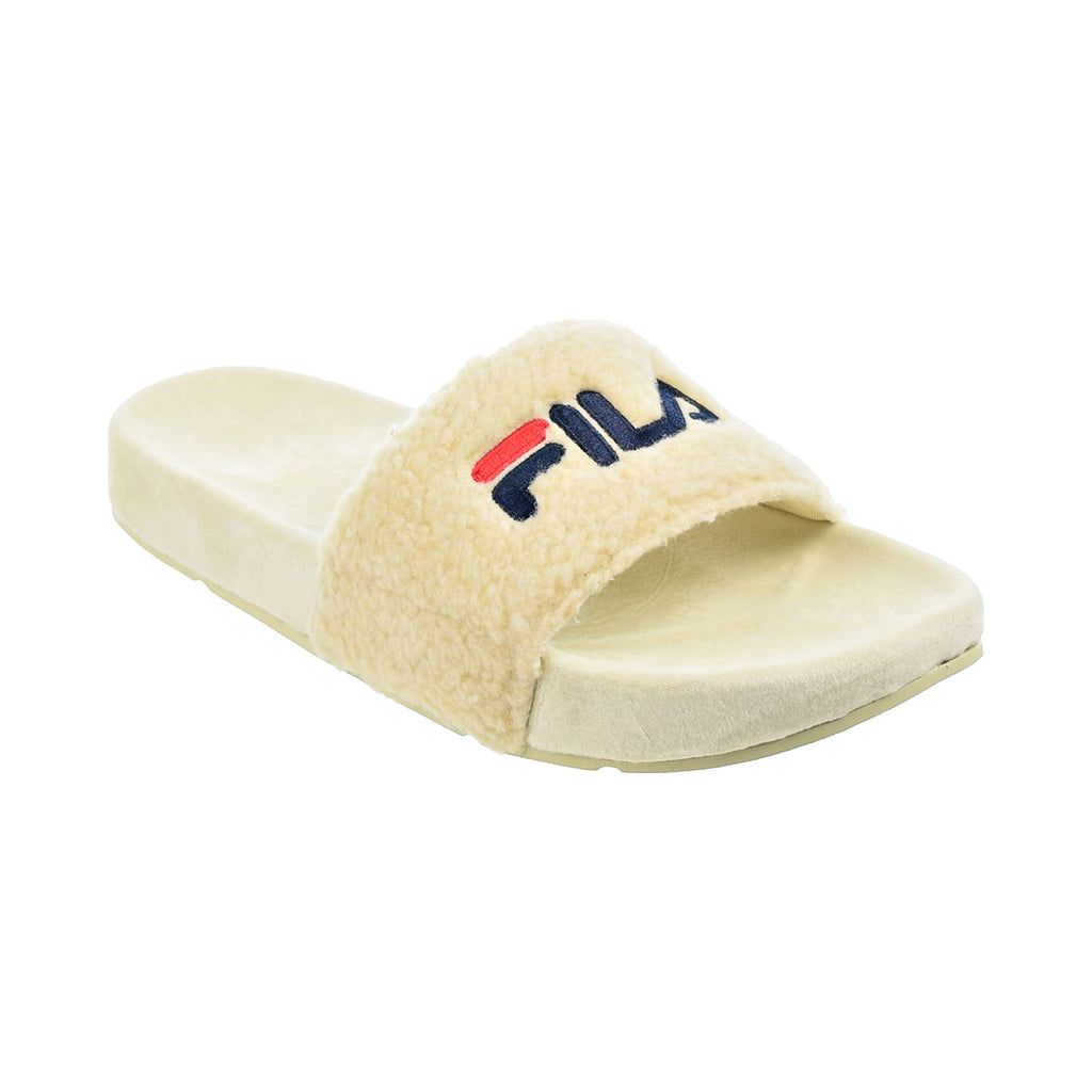 Fila Fuzzy Drifter Women's Slide Sandals Cream-Navy-Red