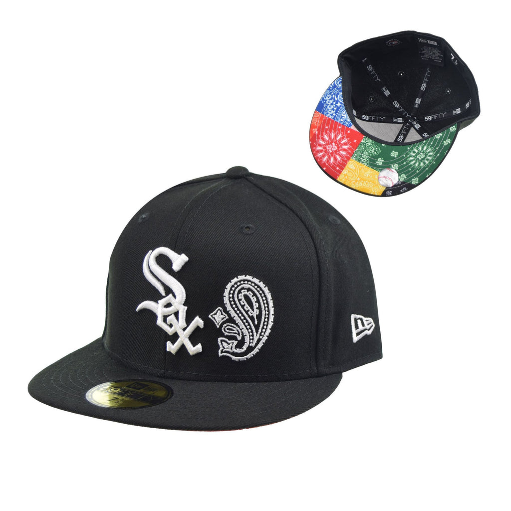 New Era Chicago White Sox "Paisley Pack/Bandana" 59Fifty Men's Fitted Hat Black