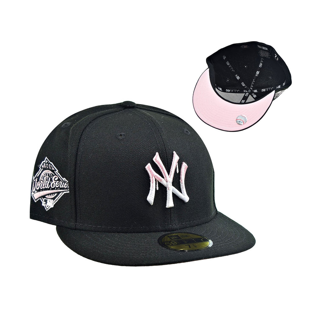 New Era New York Yankees World Series Drip 59Fifty Fitted Hat Black-Pink Bottom