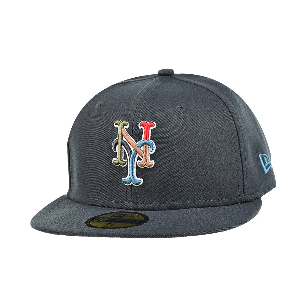 New Era Mens New York Mets 59Fifty Fitted Hat Slate Grey-Multi