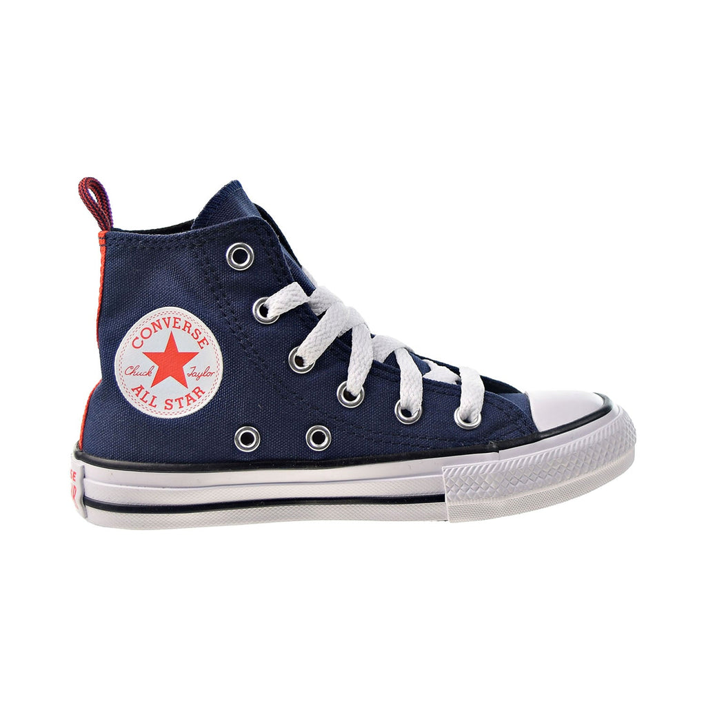 Converse Chuck Taylor All Star Hi Kids' Shoes Midnight Navy-Bright Orange