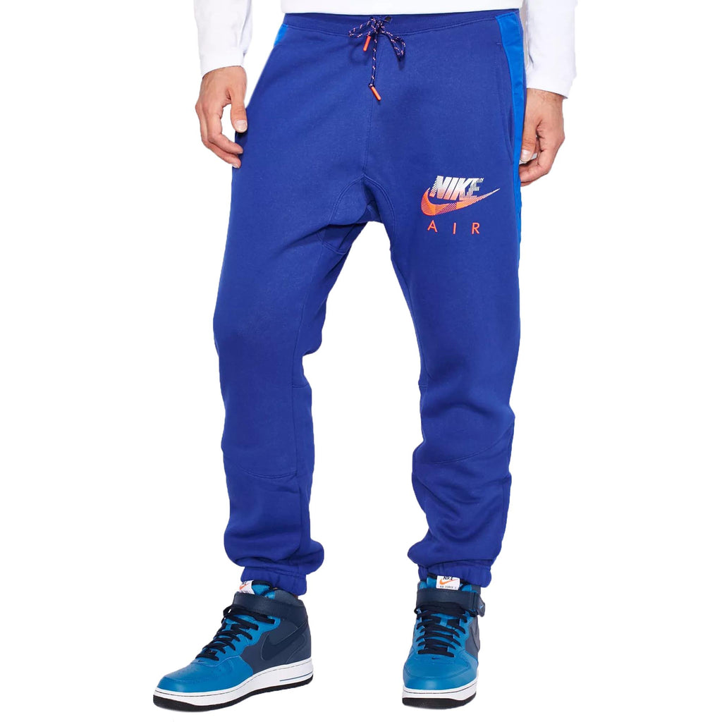 Nike AW77 Fleece Cuff Hybrid Men's Pants Blue-Crimson