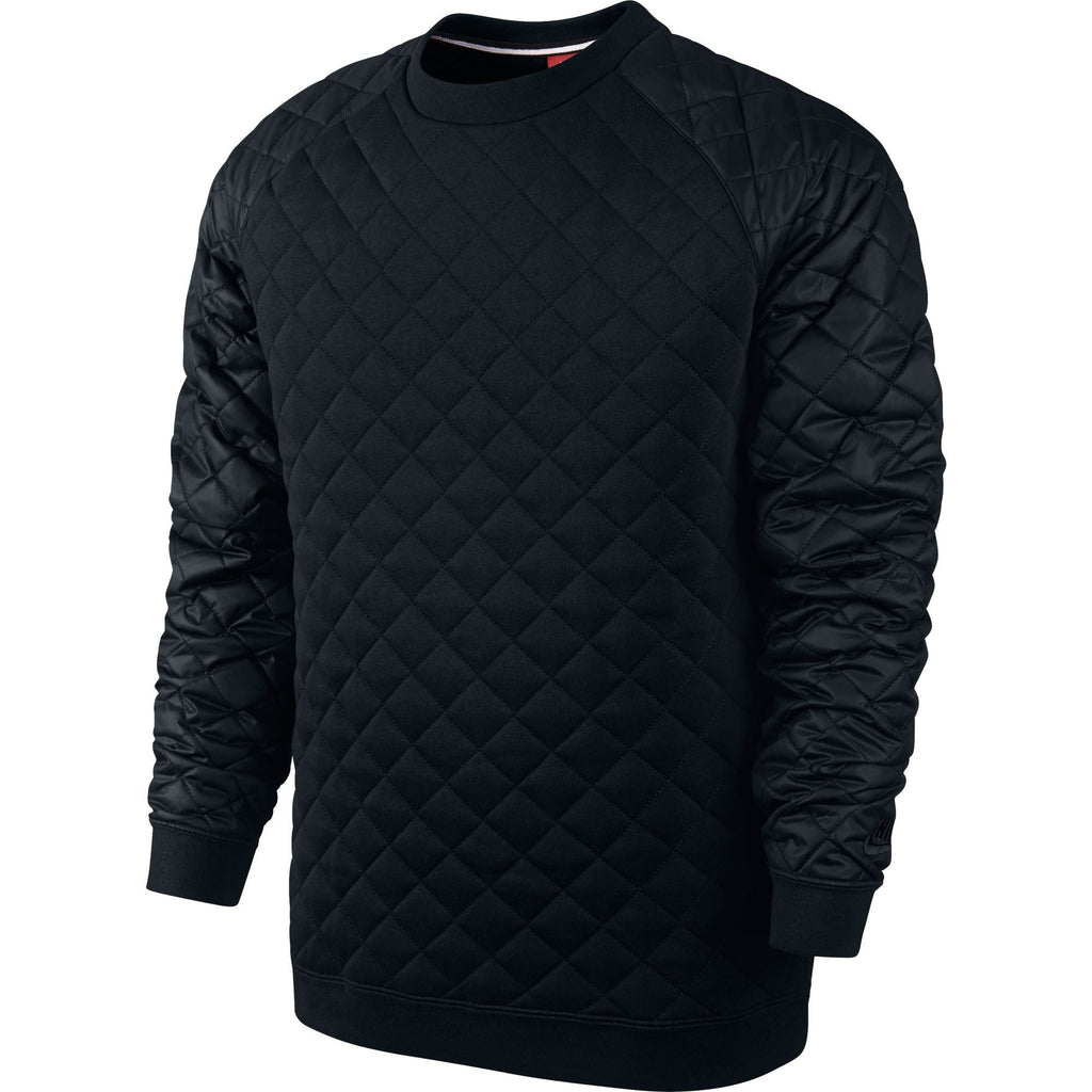 Nike Men's Winterized Crew Neck Sweat Shirt Black Pullover Sweater