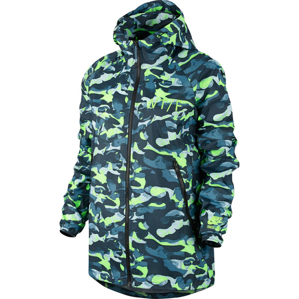 Nike T/F Camo Windrunner Women's Jacket Stratus Blue/Ghost Green