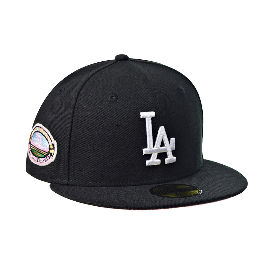 New Era Los Angeles Dodgers Pink Bottom 59Fifty Fitted Men's Hat Black