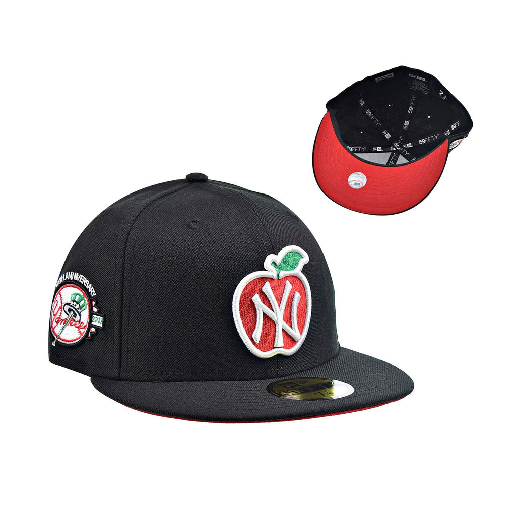 New Era New York Yankees "100th Anniversary" Men's Fitted Hat Black-Red Bottom
