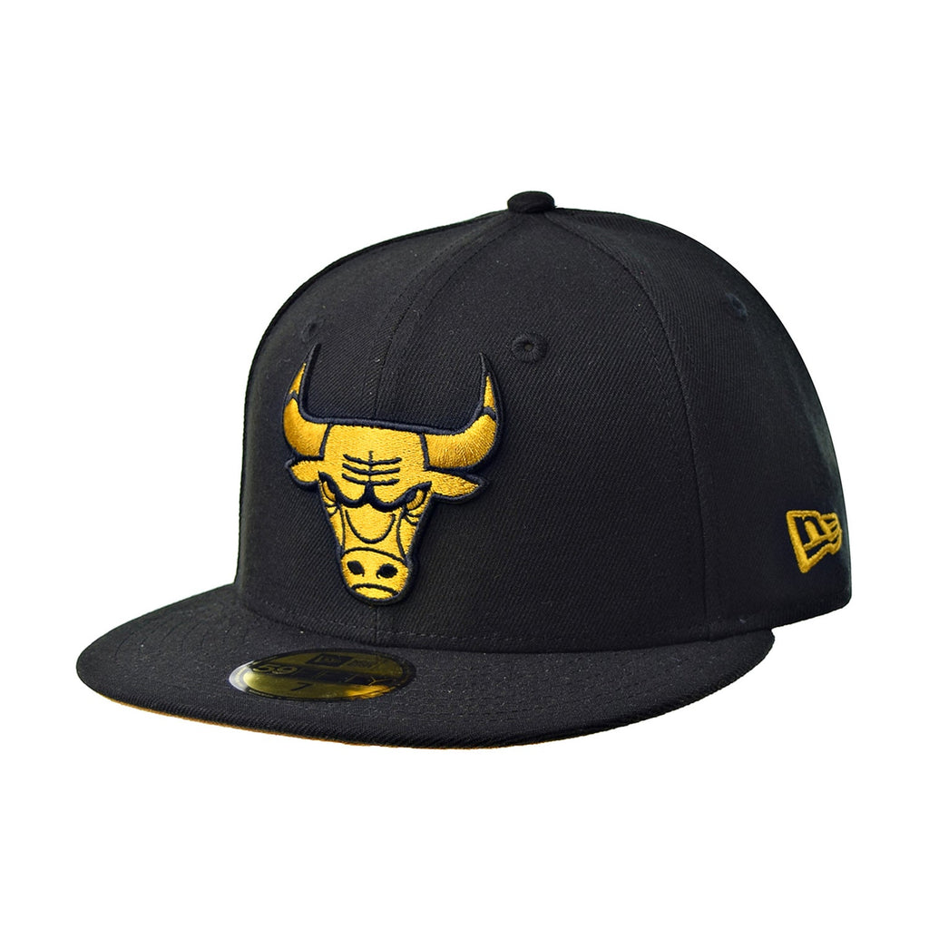 New Era Chicago Bulls 59Fifty Fitted Men's Hat Black-Yellow Bottom