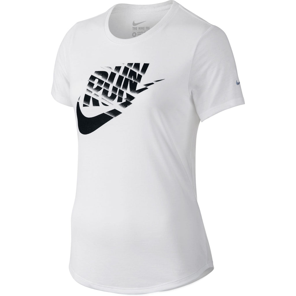 Nike Run Print Orgametric Swoosh Women's T-Shirt White/Black