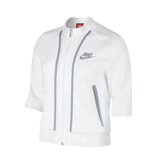 Nike Tech Fleece Splatter Crop Zip Women's Jacket White-Grey