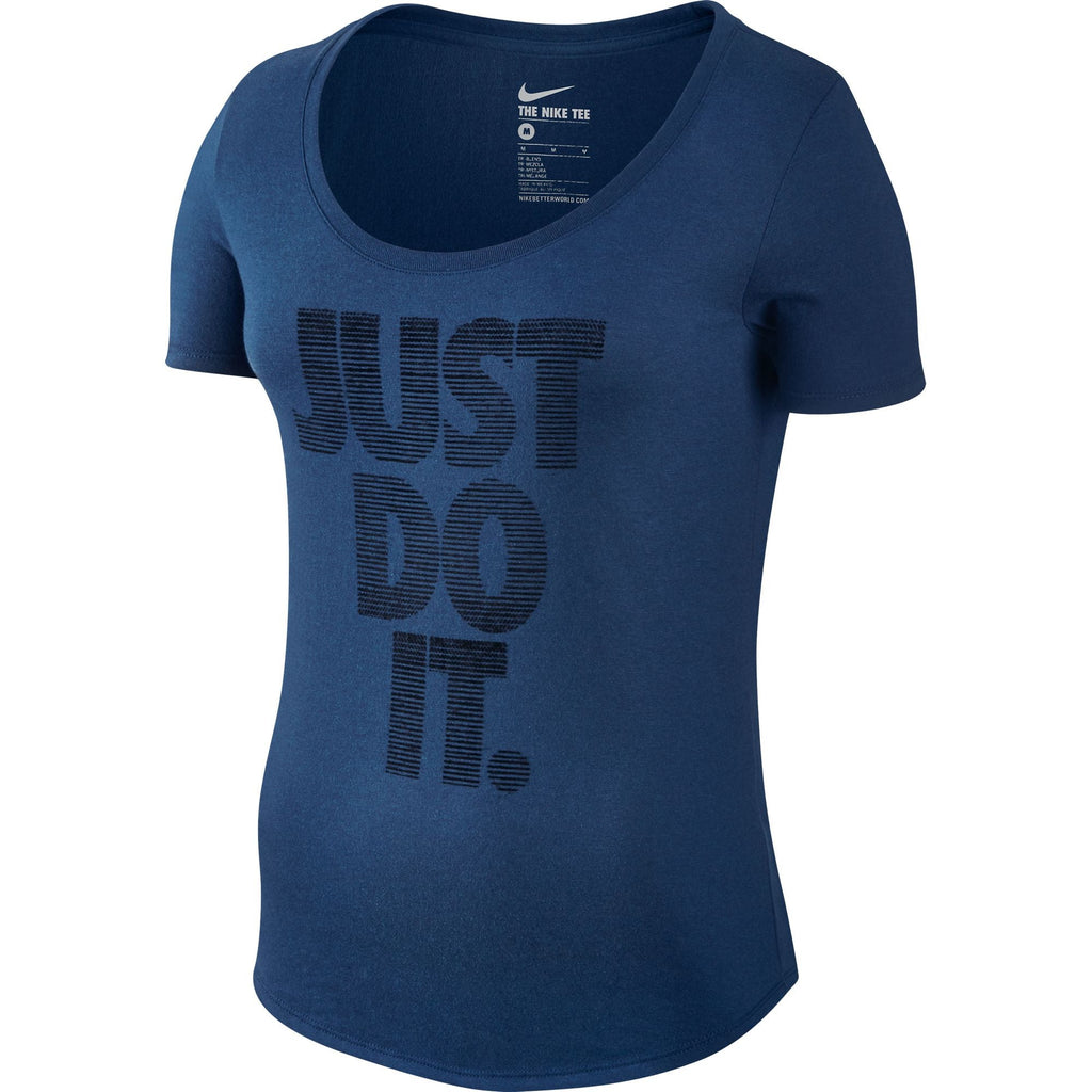 Nike SCP Paper Just Do It MRG Women's T-Shirt Navy Blue/White