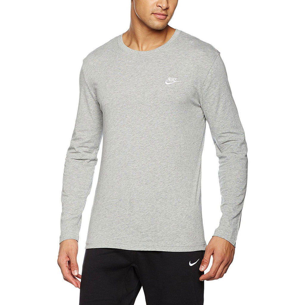 Nike Swoosh Logo Longsleeve Men's T-Shirt Grey/White