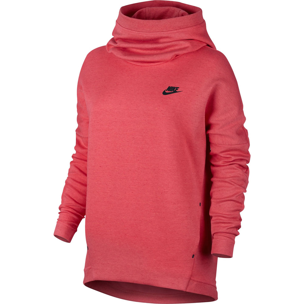 Nike Sportswear Tech Fleece Women's Longsleeve Pullover Hoodie Red/Black