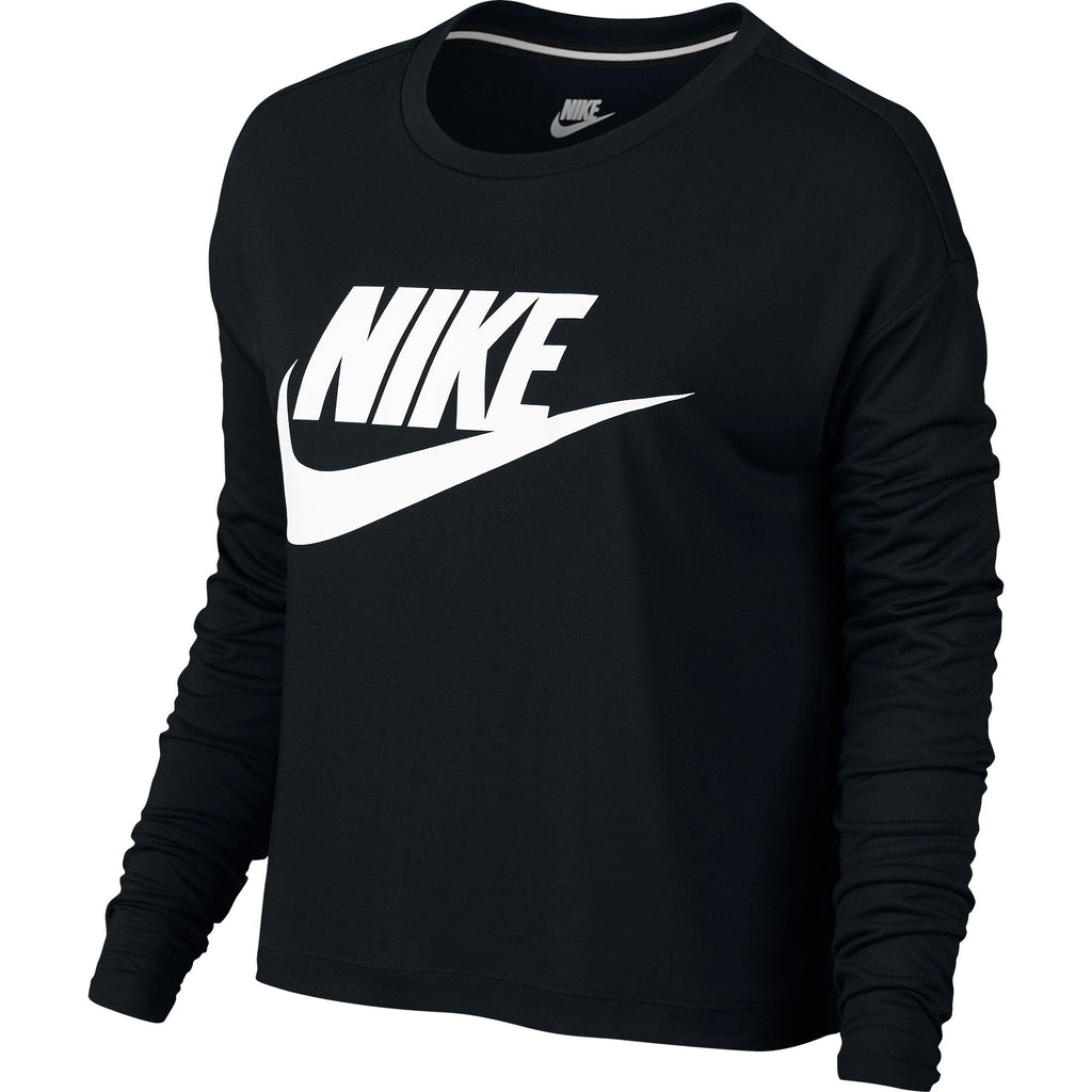Nike Sportswear Essential Longsleeve Women's Crop Top Black/White