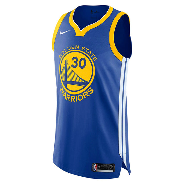 Nike NBA Authentic Jersey Stephen Curry Warriors Icon Edition Royal Blue-Yellow