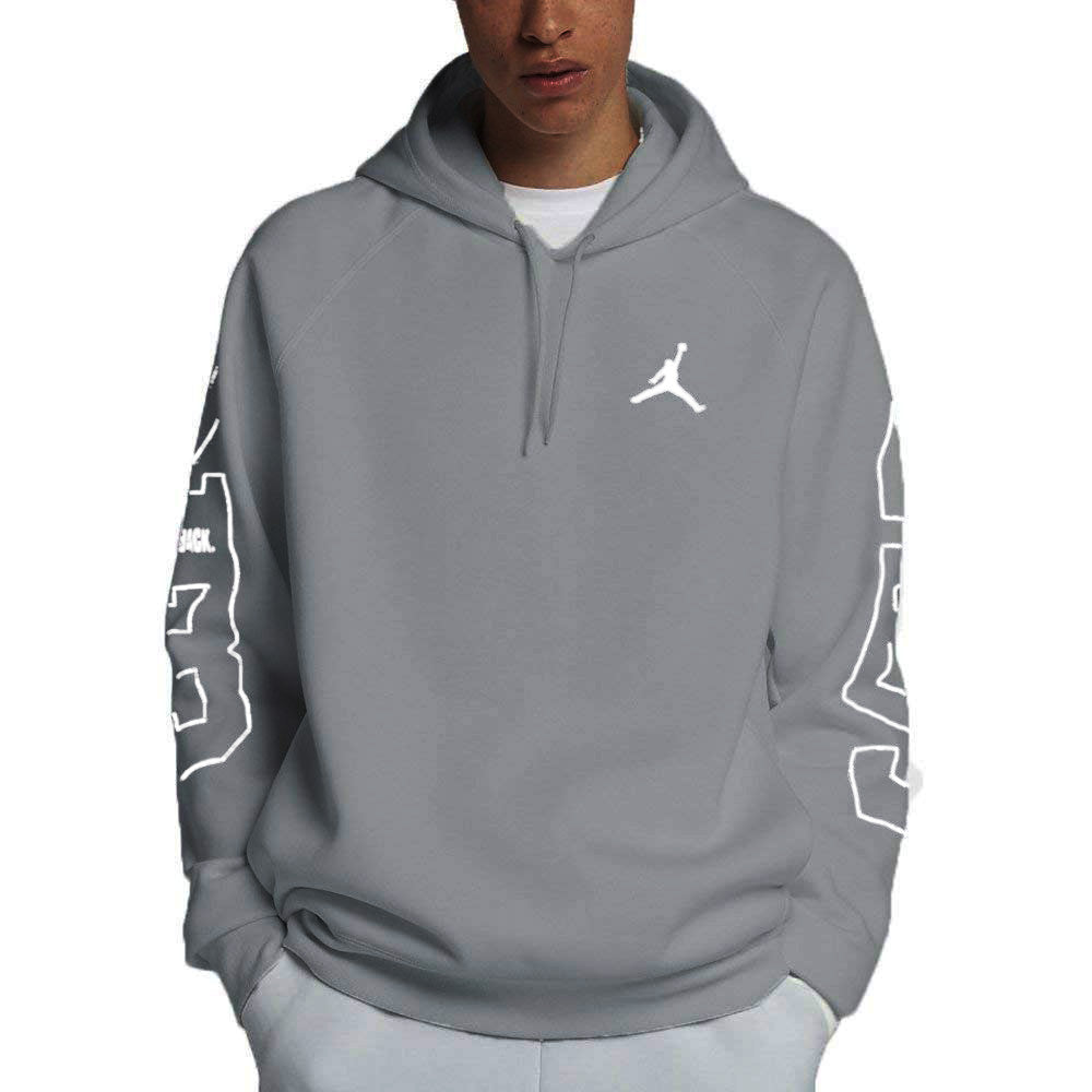 Jordan AJ 10 Flight Fleece Men's Pullover Hoodie Charcoal/White