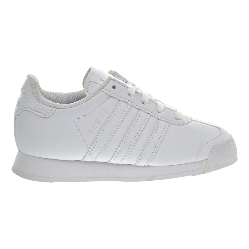 Adidas Samoa C Little Kid's Shoes White/White/Clear Grey