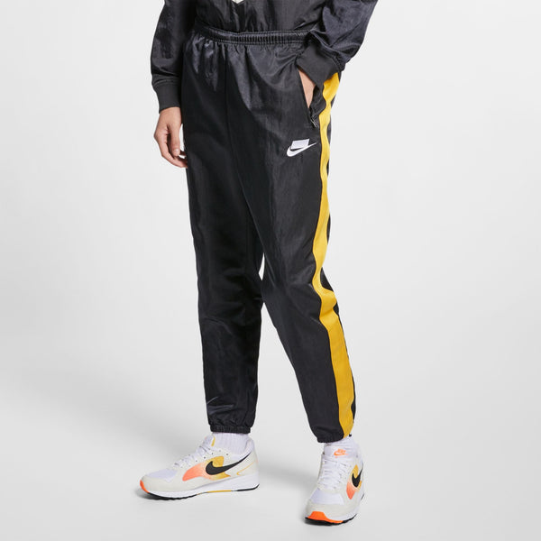 Nike Sportswear Men's Pants Black-Yellow Stripe