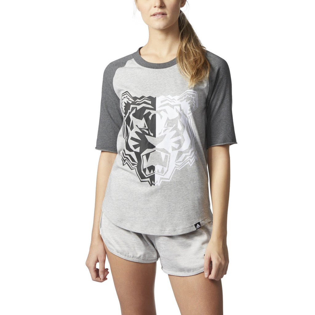 Adidas Originals Tiger Mascot Women's Athletic T-Shirt Medium Grey Heather/Black