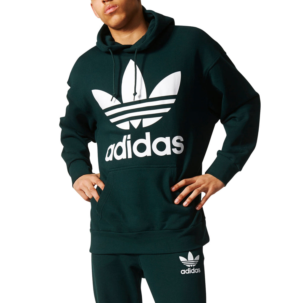 Adidas Originals Men's Athletic Casual Fashion Pull Over Hoodie Green/White