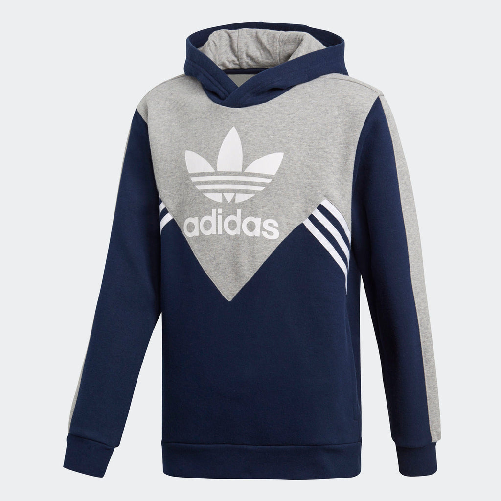 Adidas Originals Trefoil Boys Navy/Medium Hea Hoodie Sports School Grade Grey – Plaza NY