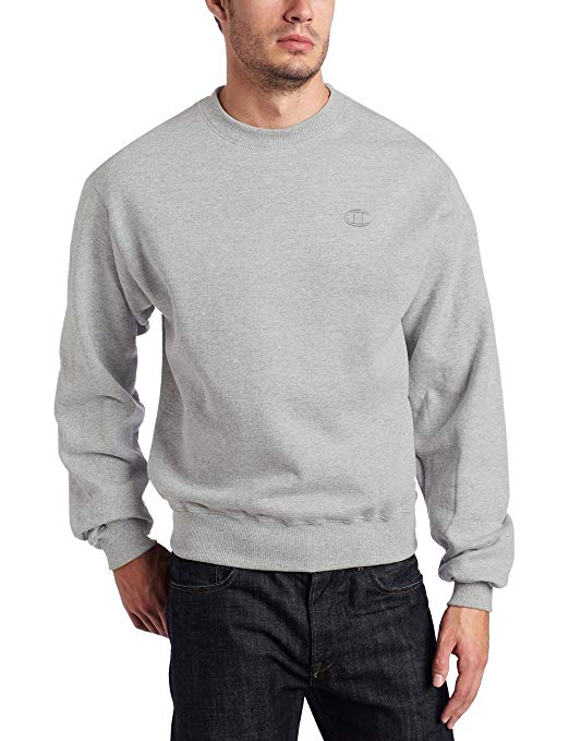 Champion Men's Pullover Eco Fleece Crew Sweatshirt Grey