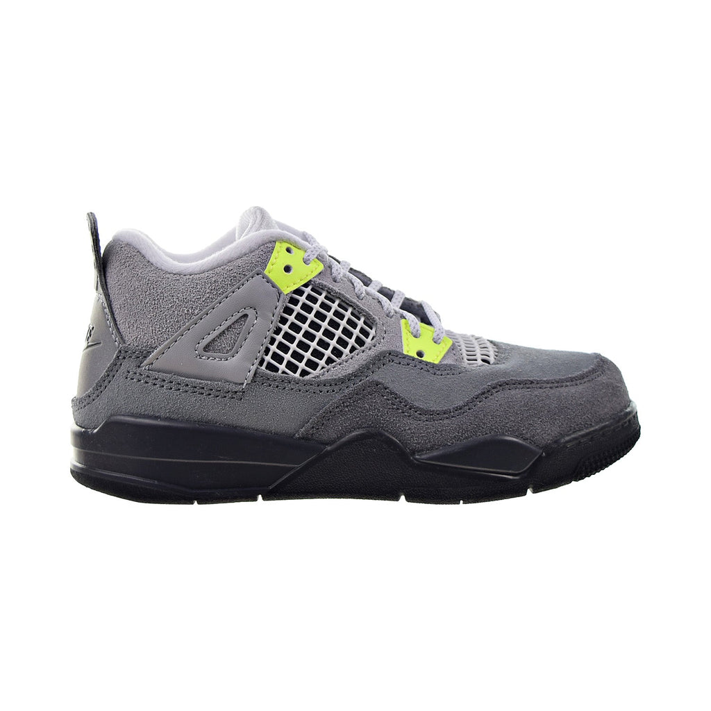 Air Jordan 4 Retro "95 Neon" Little Kids' Shoes Cool Grey-Wolf Grey