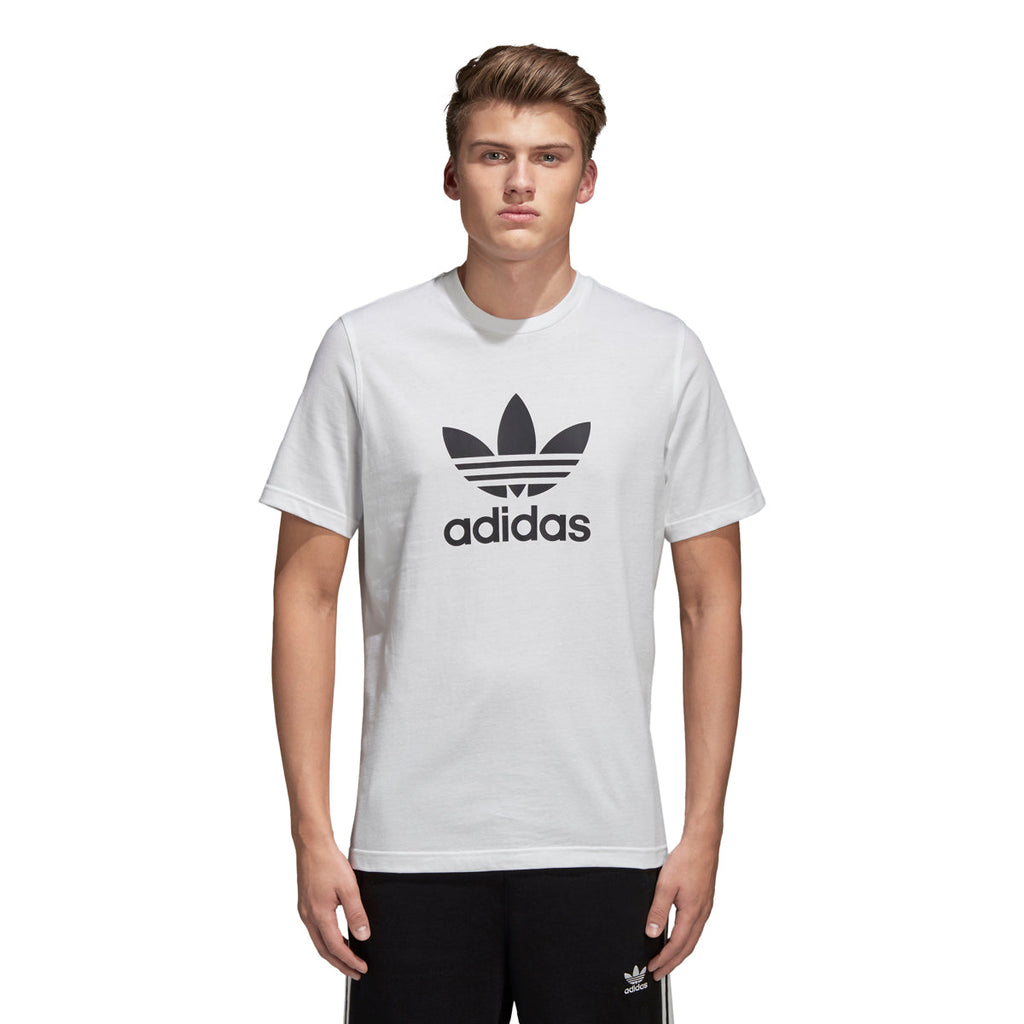 Adidas Men\'s Originals Trefoil Tee White/Black – Sports Plaza NY