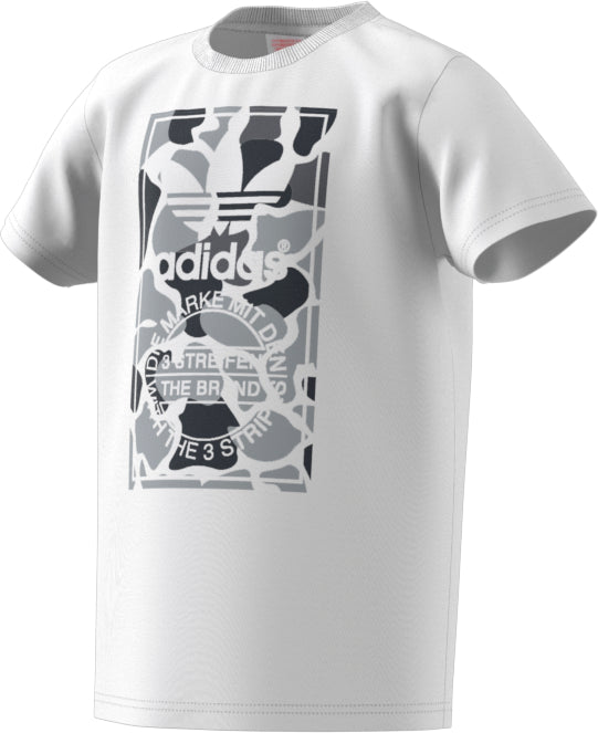 Adidas Kid's Originals Camo Trefoil Tee White/Multicolor
