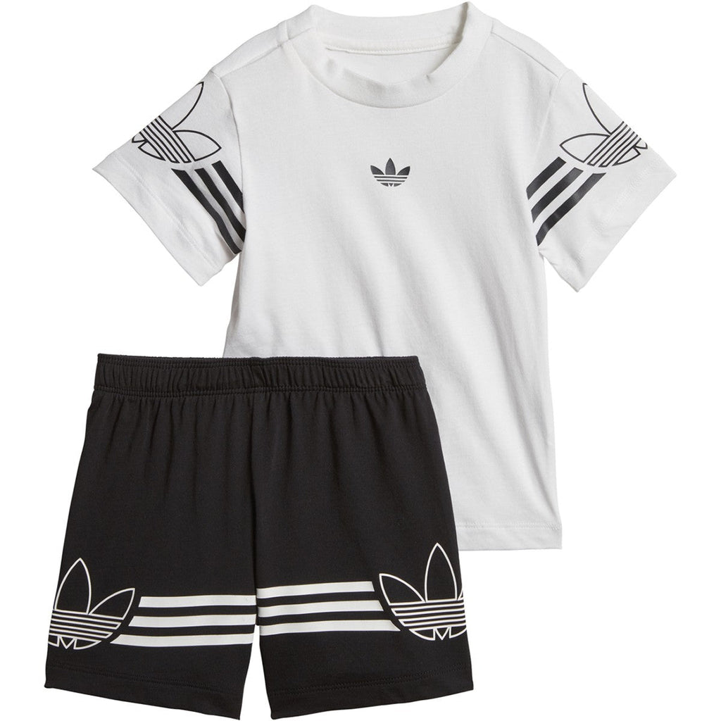 Adidas Infant & Toddler Originals Outline Tee Shorts Set White/Black