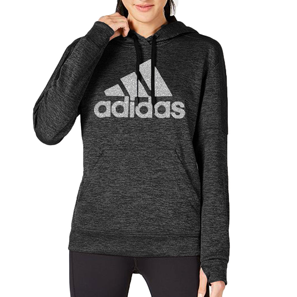Adidas Women's Originals Shine Logo Hoodie Dark Grey